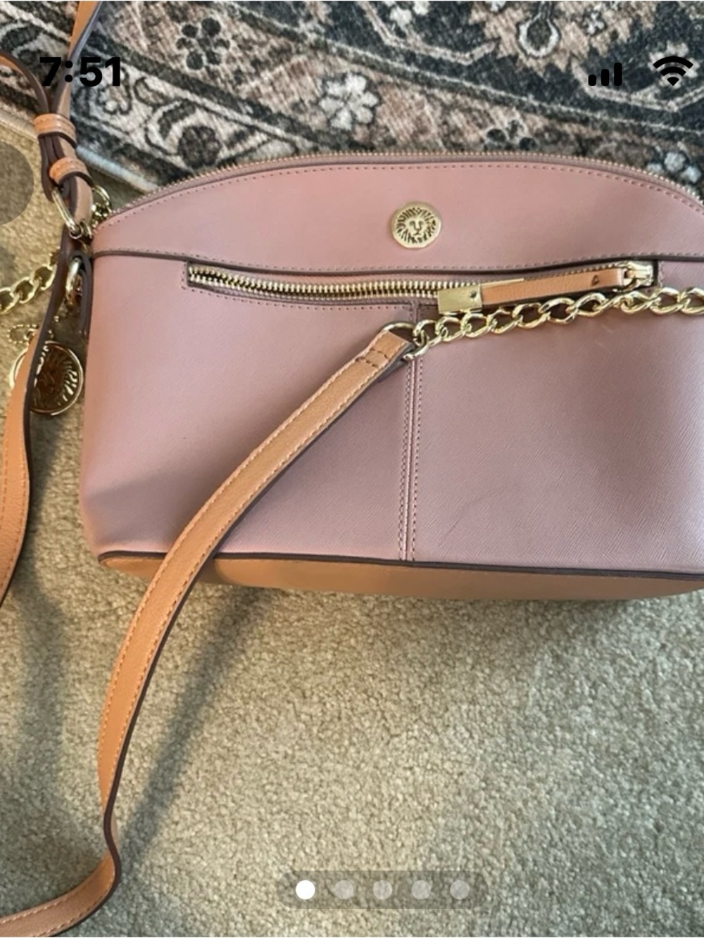 Anne Klein Pink Crossbody Shoulder Bag